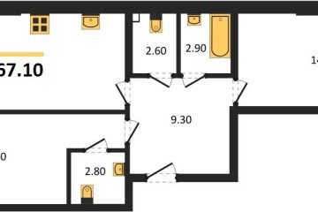 Фото №1: 2-комнатная квартира 67 м² - Краснодар, мкр. Прикубанский внутригородской округ, ул. Анны Ахматовой