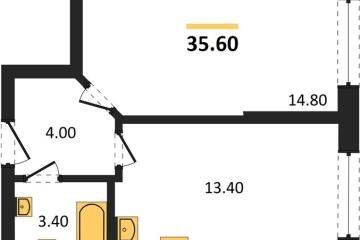 Фото №1: 1-комнатная квартира 35 м² - Краснодар, мкр. Прикубанский внутригородской округ, ул. Анны Ахматовой