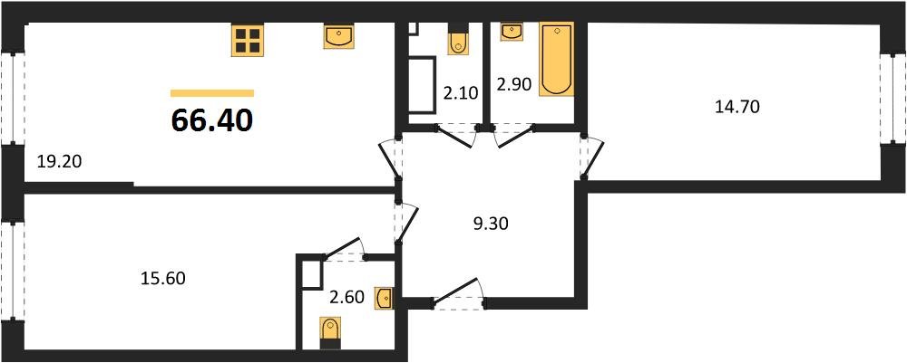 Фото №1: 2-комнатная квартира 66 м² - Краснодар, Догма Парк, мкр. Прикубанский внутригородской округ, ул. Анны Ахматовой
