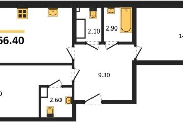 Фото №1: 2-комнатная квартира 66 м² - Краснодар, мкр. Прикубанский внутригородской округ, ул. Анны Ахматовой