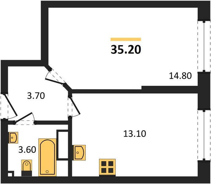 Фото №1: 1-комнатная квартира 35 м² - Краснодар, Догма Парк, мкр. Прикубанский внутригородской округ, ул. Анны Ахматовой