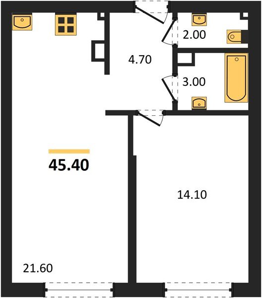 Фото №1: 1-комнатная квартира 45 м² - Краснодар, Догма Парк, мкр. Прикубанский внутригородской округ, ул. Анны Ахматовой