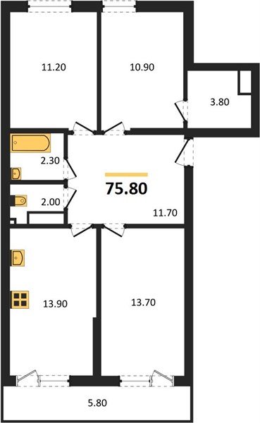 Фото №1: 3-комнатная квартира 75 м² - Краснодар, Догма Парк, мкр. Прикубанский внутригородской округ, ул. Анны Ахматовой