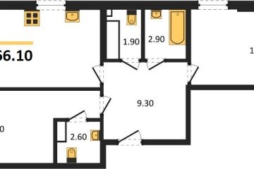 Фото №1: 2-комнатная квартира 66 м² - Краснодар, мкр. Прикубанский внутригородской округ, ул. Анны Ахматовой