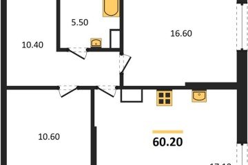 Фото №1: 2-комнатная квартира 60 м² - Краснодар, мкр. Прикубанский внутригородской округ, ул. Анны Ахматовой