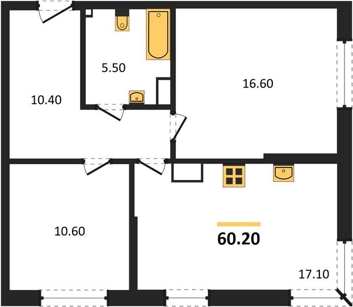 Фото №1: 2-комнатная квартира 60 м² - Краснодар, Догма Парк, мкр. Прикубанский внутригородской округ, ул. Анны Ахматовой
