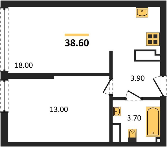 Фото №1: 1-комнатная квартира 38 м² - Краснодар, Догма Парк, мкр. Прикубанский внутригородской округ, ул. Анны Ахматовой