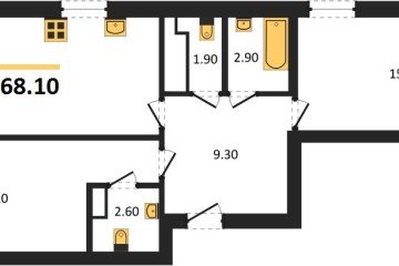 Фото №1: 2-комнатная квартира 68 м² - Краснодар, мкр. Прикубанский внутригородской округ, ул. Анны Ахматовой