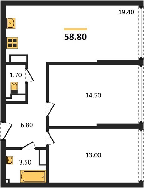 Фото №1: 2-комнатная квартира 58 м² - Краснодар, Догма Парк, мкр. Прикубанский внутригородской округ, ул. Анны Ахматовой