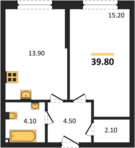 Фото №1: 1-комнатная квартира 39 м² - Краснодар, Догма Парк, мкр. Прикубанский внутригородской округ, ул. Анны Ахматовой