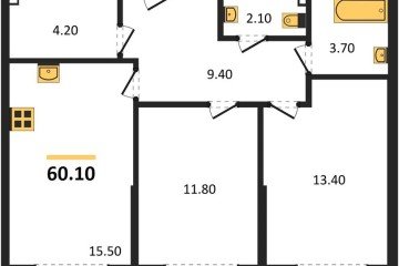 Фото №1: 2-комнатная квартира 60 м² - Краснодар, мкр. Прикубанский внутригородской округ, ул. Анны Ахматовой