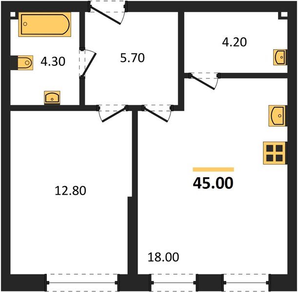 Фото №1: 1-комнатная квартира 45 м² - Краснодар, Догма Парк, мкр. Прикубанский внутригородской округ, ул. Анны Ахматовой