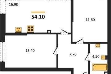 Фото №1: 2-комнатная квартира 54 м² - Краснодар, мкр. Прикубанский внутригородской округ, ул. Анны Ахматовой