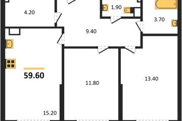 Фото №1: 2-комнатная квартира 59 м² - Краснодар, мкр. Прикубанский внутригородской округ, ул. Анны Ахматовой