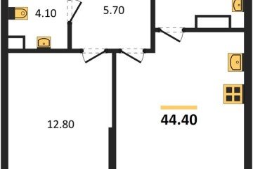 Фото №1: 1-комнатная квартира 44 м² - Краснодар, мкр. Прикубанский внутригородской округ, ул. Анны Ахматовой