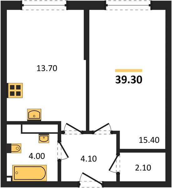 Фото №1: 1-комнатная квартира 39 м² - Краснодар, Догма Парк, мкр. Прикубанский внутригородской округ, ул. Анны Ахматовой