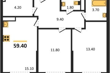 Фото №1: 2-комнатная квартира 59 м² - Краснодар, мкр. Прикубанский внутригородской округ, ул. Анны Ахматовой
