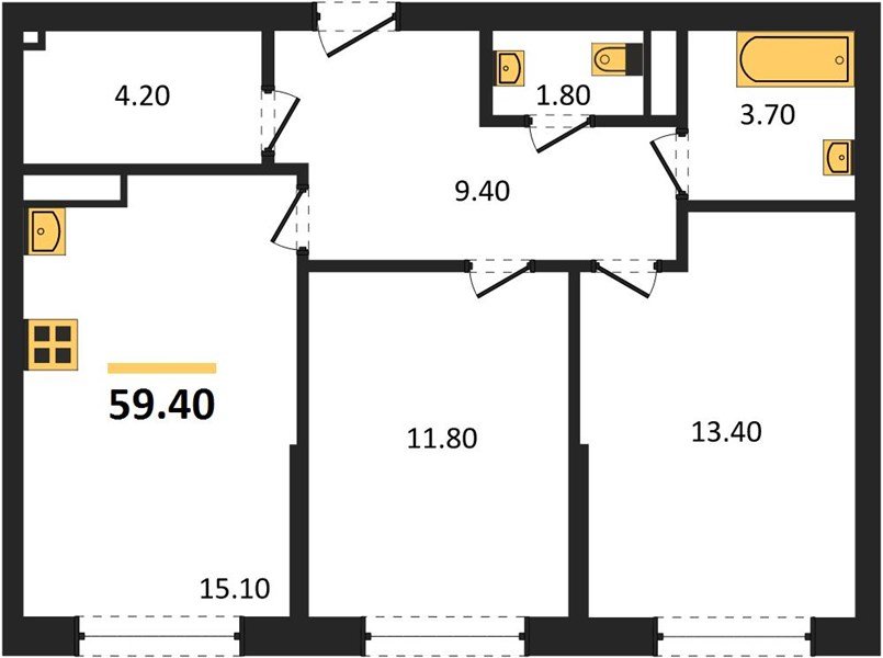 Фото №1: 2-комнатная квартира 59 м² - Краснодар, Догма Парк, мкр. Прикубанский внутригородской округ, ул. Анны Ахматовой