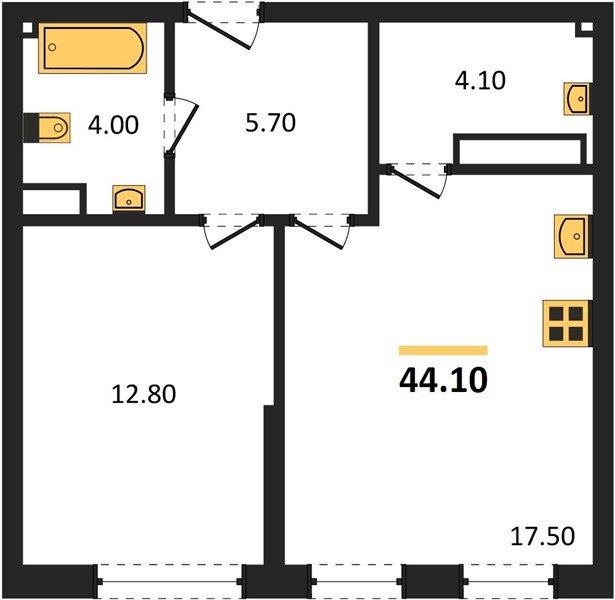 Фото №1: 1-комнатная квартира 44 м² - Краснодар, Догма Парк, мкр. Прикубанский внутригородской округ, ул. Анны Ахматовой