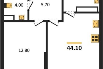 Фото №1: 1-комнатная квартира 44 м² - Краснодар, мкр. Прикубанский внутригородской округ, ул. Анны Ахматовой