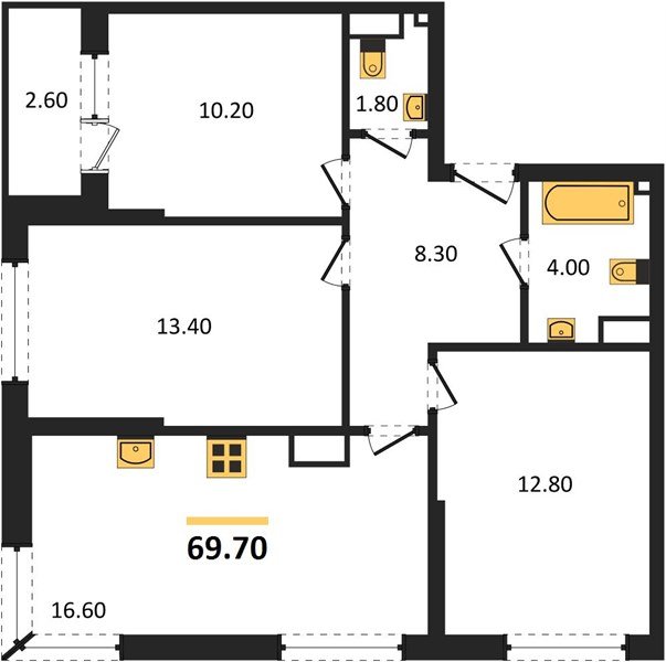 Фото №1: 3-комнатная квартира 69 м² - Краснодар, Догма Парк, мкр. Прикубанский внутригородской округ, ул. Анны Ахматовой