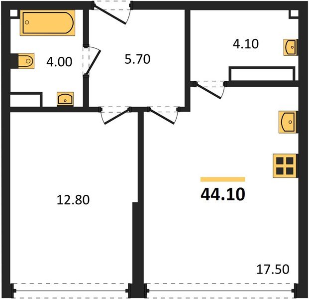 Фото №1: 1-комнатная квартира 44 м² - Краснодар, Догма Парк, мкр. Прикубанский внутригородской округ, ул. Анны Ахматовой