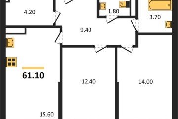 Фото №1: 2-комнатная квартира 61 м² - Краснодар, мкр. Прикубанский внутригородской округ, ул. Анны Ахматовой