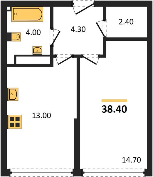 Фото №1: 1-комнатная квартира 38 м² - Краснодар, Догма Парк, мкр. Прикубанский внутригородской округ, ул. Анны Ахматовой