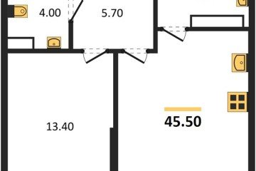 Фото №1: 1-комнатная квартира 45 м² - Краснодар, мкр. Прикубанский внутригородской округ, ул. Анны Ахматовой