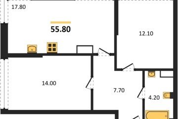 Фото №1: 2-комнатная квартира 55 м² - Краснодар, мкр. Прикубанский внутригородской округ, ул. Анны Ахматовой
