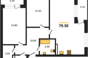 Фото №1: 2-комнатная квартира 79 м² - Краснодар, мкр. жилой комплекс Нeo-квартал Красная Площадь, ул. им. Мурата Ахеджака, 12к10