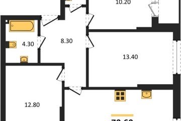 Фото №1: 3-комнатная квартира 70 м² - Краснодар, мкр. Прикубанский внутригородской округ, 