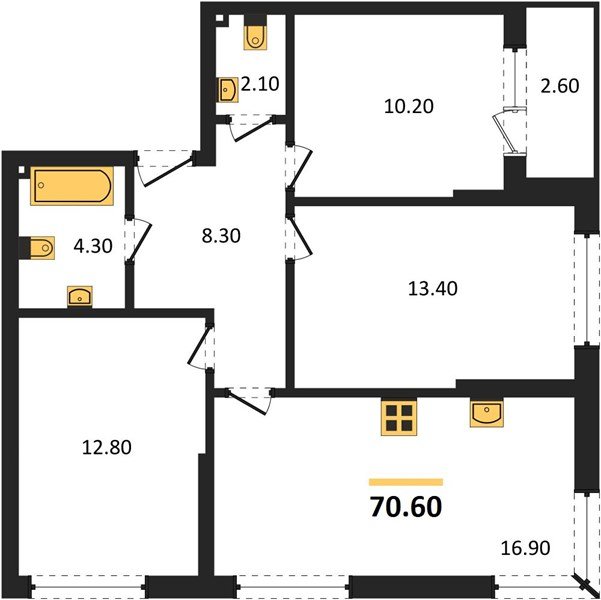 Фото №1: 3-комнатная квартира 70 м² - Краснодар, Догма Парк, мкр. Прикубанский внутригородской округ