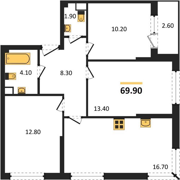 Фото №1: 3-комнатная квартира 69 м² - Краснодар, Догма Парк, мкр. Прикубанский внутригородской округ