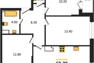 Фото №1: 3-комнатная квартира 69 м² - Краснодар, мкр. Прикубанский внутригородской округ, 