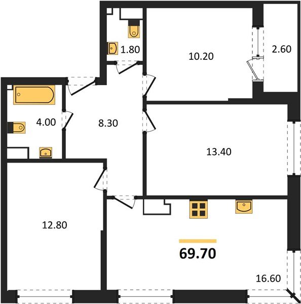 Фото №1: 3-комнатная квартира 69 м² - Краснодар, Догма Парк, мкр. Прикубанский внутригородской округ