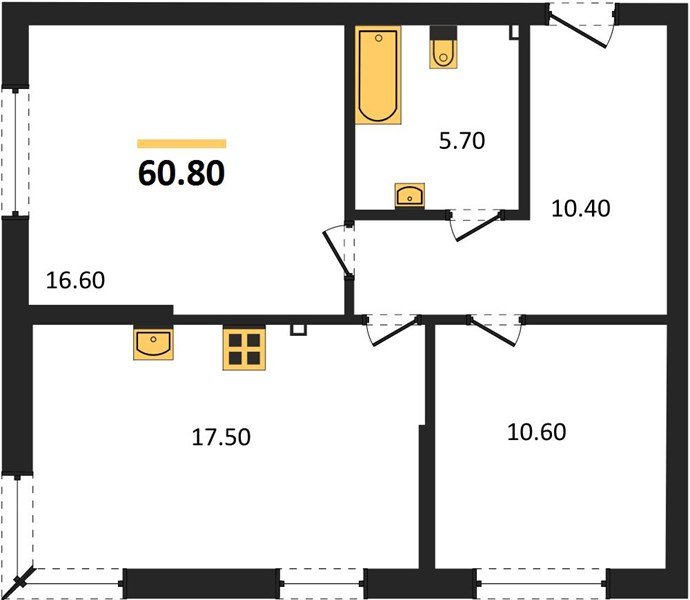 Фото №1: 2-комнатная квартира 60 м² - Краснодар, Догма Парк, мкр. Прикубанский внутригородской округ