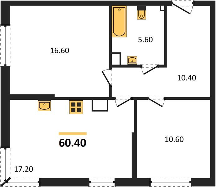 Фото №1: 2-комнатная квартира 60 м² - Краснодар, Догма Парк, мкр. Прикубанский внутригородской округ