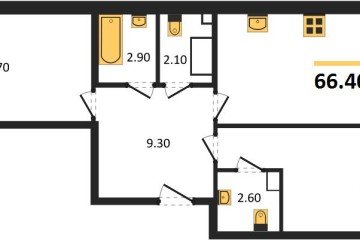 Фото №1: 2-комнатная квартира 66 м² - Краснодар, мкр. Прикубанский внутригородской округ, 