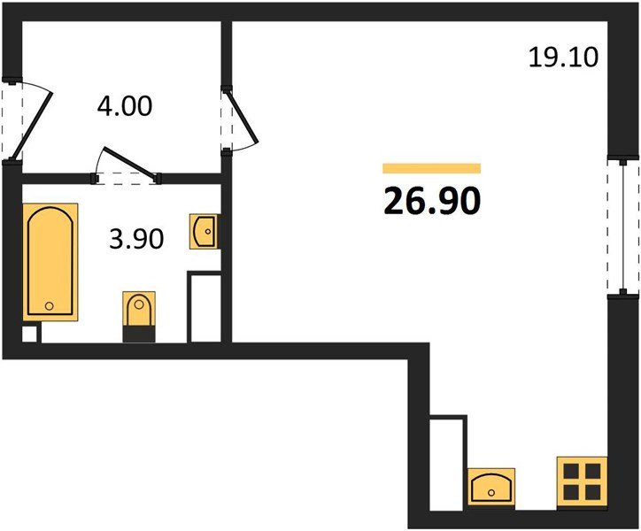Фото №1: Студия 26 м² - Краснодар, Догма Парк, 
