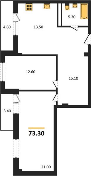 Фото №1: 2-комнатная квартира 73 м² - Краснодар, Фестивальный, мкр. Прикубанский внутригородской округ