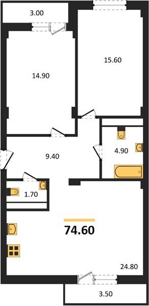 Фото №1: 2-комнатная квартира 76 м² - Краснодар, Фестивальный, мкр. Прикубанский внутригородской округ