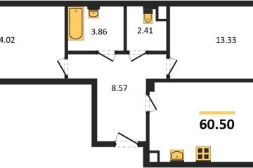Фото №1: 2-комнатная квартира 62 м² - Краснодар, мкр. Фестивальный, 