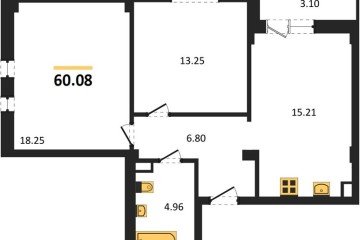 Фото №1: 2-комнатная квартира 62 м² - Краснодар, мкр. Фестивальный, 