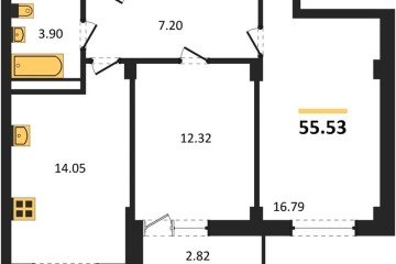 Фото №1: 2-комнатная квартира 56 м² - Краснодар, мкр. Фестивальный, 