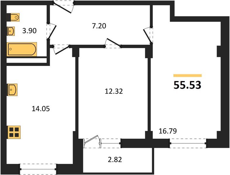 Фото №1: 2-комнатная квартира 56 м² - Краснодар, Прикубанский внутригородской округ, мкр. Фестивальный