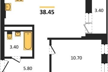 Фото №1: 1-комнатная квартира 38 м² - Краснодар, мкр. Фестивальный, ул. Круговая, 4/1