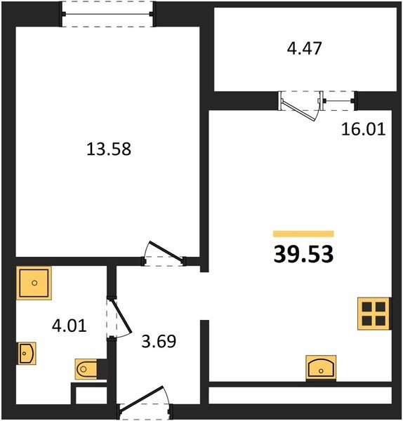 Фото №1: 1-комнатная квартира 39 м² - Краснодар, Прикубанский внутригородской округ, мкр. ЖК Тёплые Края