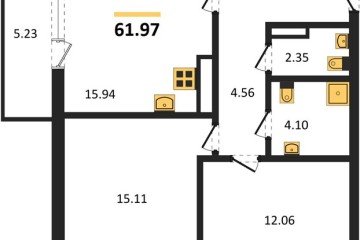 Фото №1: 2-комнатная квартира 61 м² - Краснодар, мкр. ЖК Тёплые Края, 