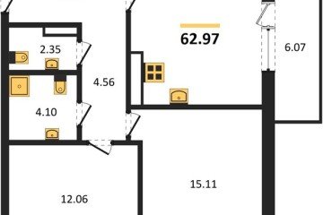 Фото №1: 2-комнатная квартира 62 м² - Краснодар, мкр. ЖК Тёплые Края, 